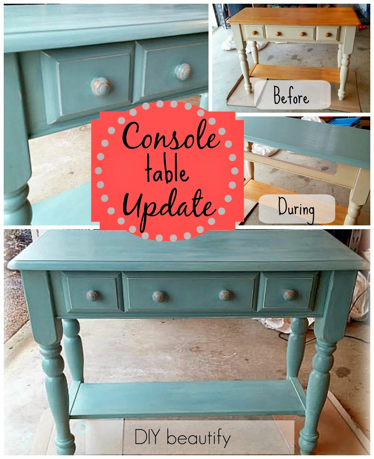 Console Table Makeover www.diybeautify.com