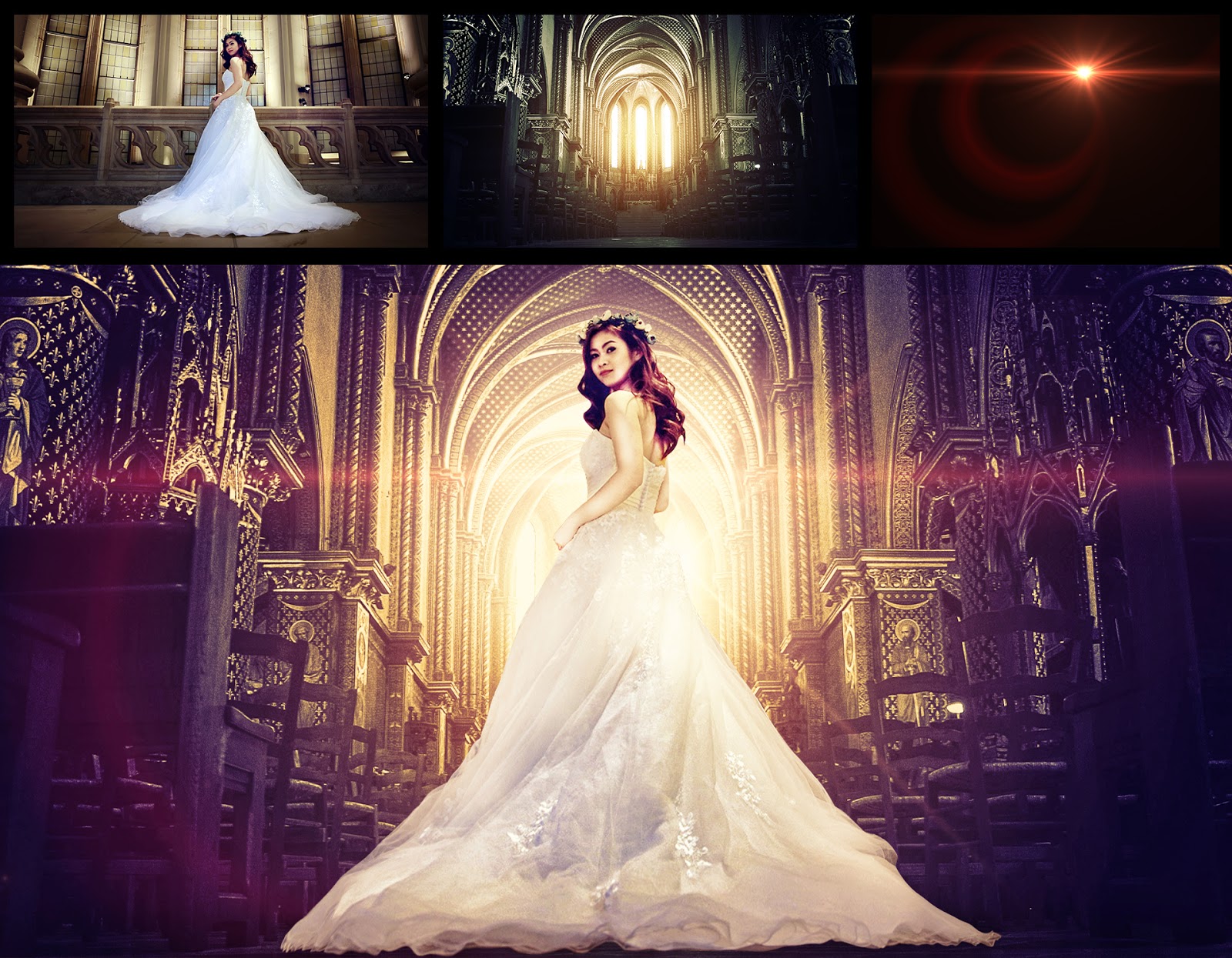 BRIDE Photo Editing Photoshop Manipulation Tutorial | Light effects with  Background change