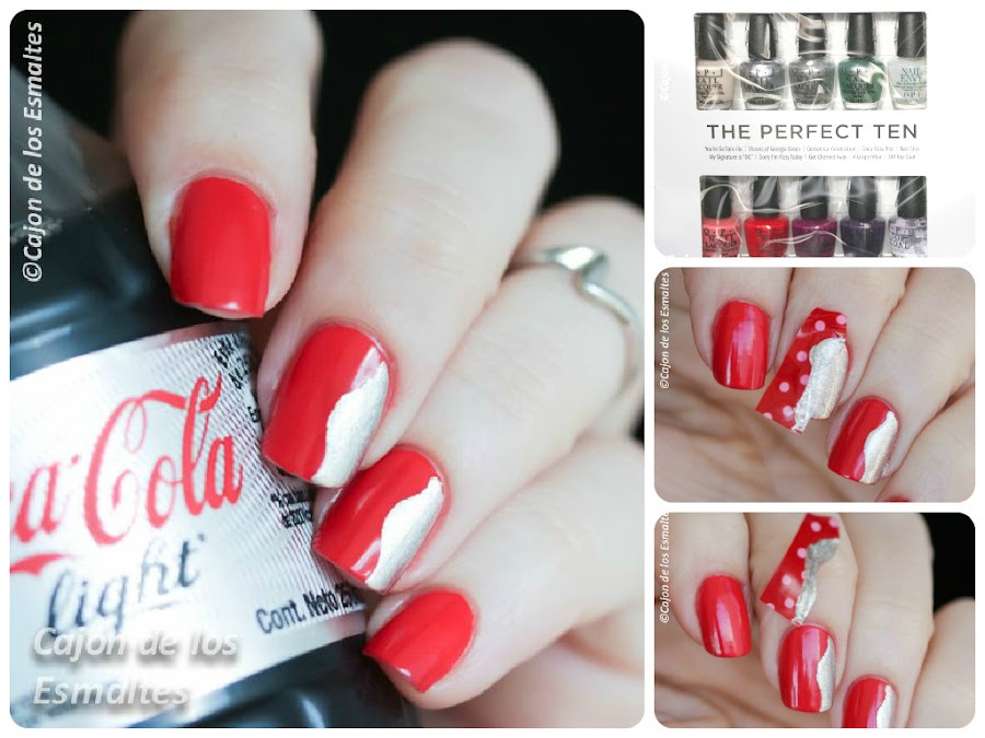 Decoración de uñas Coca Cola