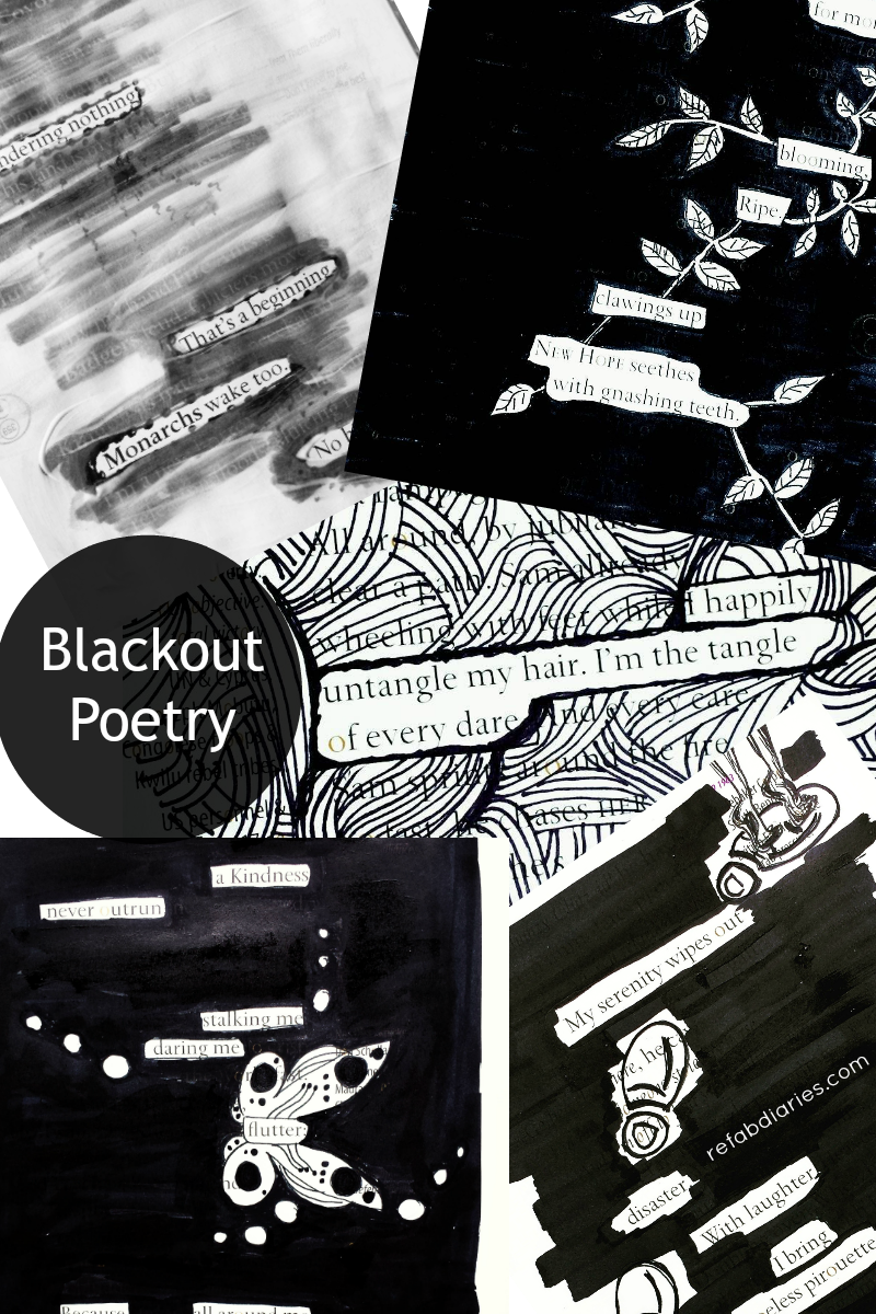 Blackout poetry - upcycling book pages with whimsy