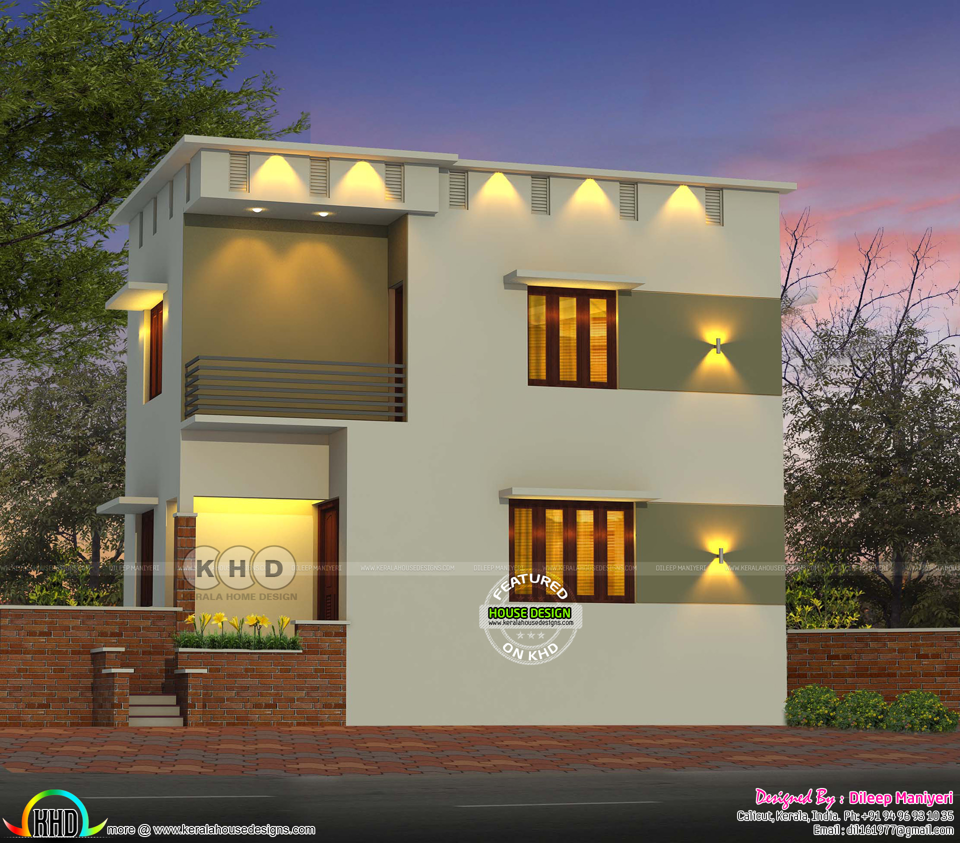 Very simple style 1385 sq-ft house design - Kerala home design and