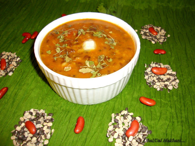 Dal Makhani recipe / Dhal Makhani recipe / Daal Makhani Recipe - Mah Ki Dal / Black Gram & Kidney Beans Gravy