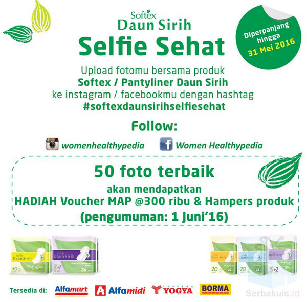 Kontes Selfie Sehat Softex Berhadiah Voucher MAP 15 Juta Kontes Selfie Sehat Softex Berhadiah Voucher MAP 15 Juta