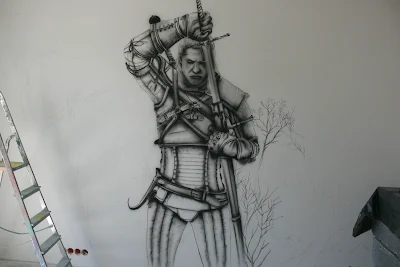 the witcher, mural, malowanie wiedźmina na ścinie w pokoju młodzieżowym, 