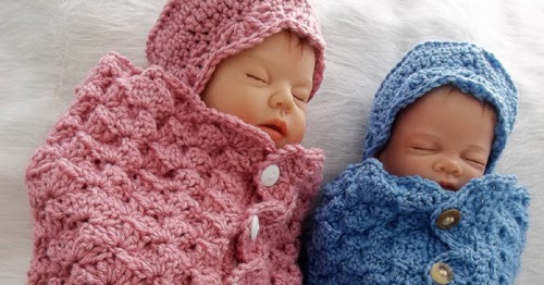 Crochet Gate: Button-Up Baby Cocoon and Hat - Free Pattern