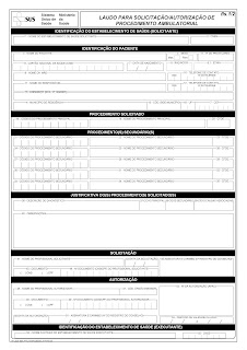 LAUDO PARA SOLICITAÇÃO/AUTORIZAÇÃO DE PROCEDIMENTO AMBULATORIAL