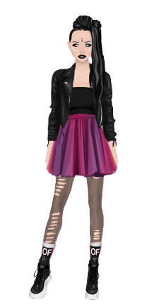My Everyday Stardoll: Goth mixed up with grunge and girly
