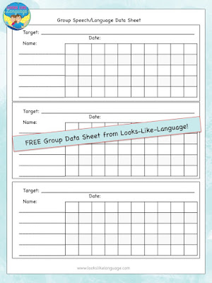speech therapy data sheet