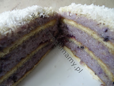 Ciasto bez pieczenia "Kostka jagodowa" Ciasto bez pieczenia "Kostka jagodowa"