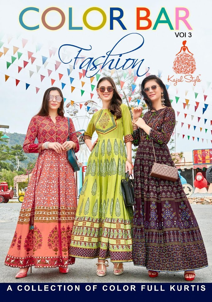 Kajal Style Fashion Colorbar vol 3 Gown, kurtis wholesaler
