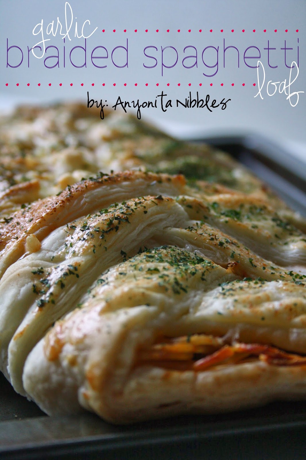Close up of garlic braided spaghetti loaf | Anyonita Nibbles