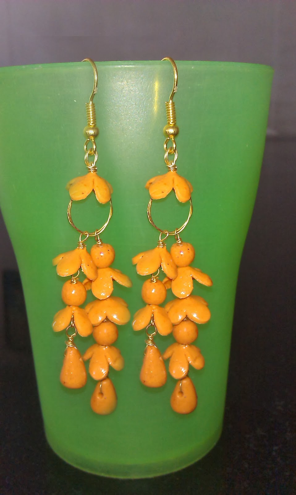 SunshineHima Light Orange Colour Earrings