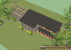 chicken plans coop construction building m104 run build perspective completed door