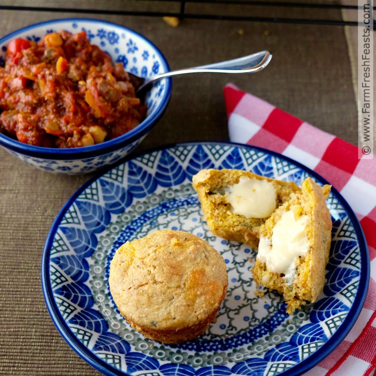 Farm Fresh Feasts Cheesy Chile Corn Muffins (Gluten Free) MuffinMonday