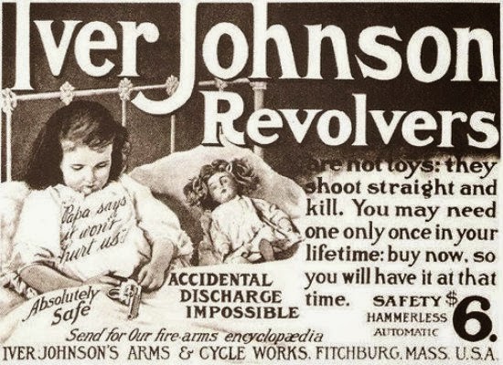 Propaganda dos Revolveres Iver Johnson com criança