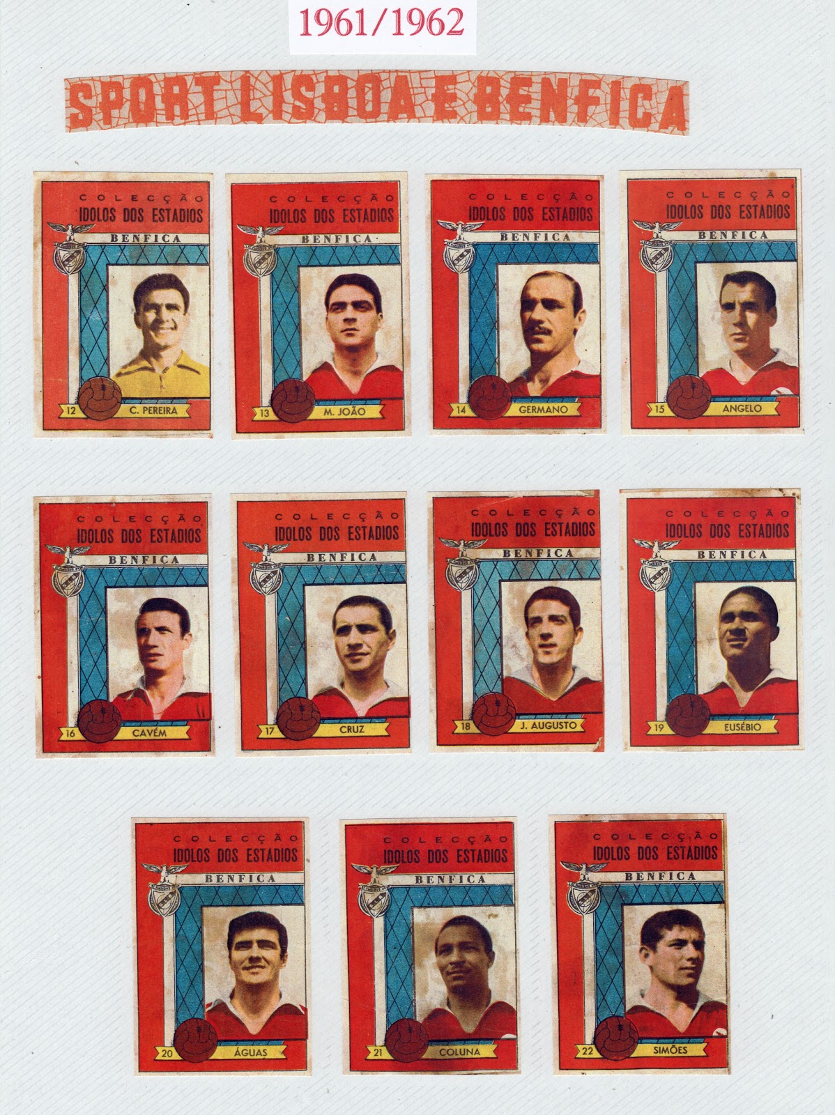 S.L.Benfica Mística e Alma Vermelha Cromos Sport Lisboa e Benfica 1961