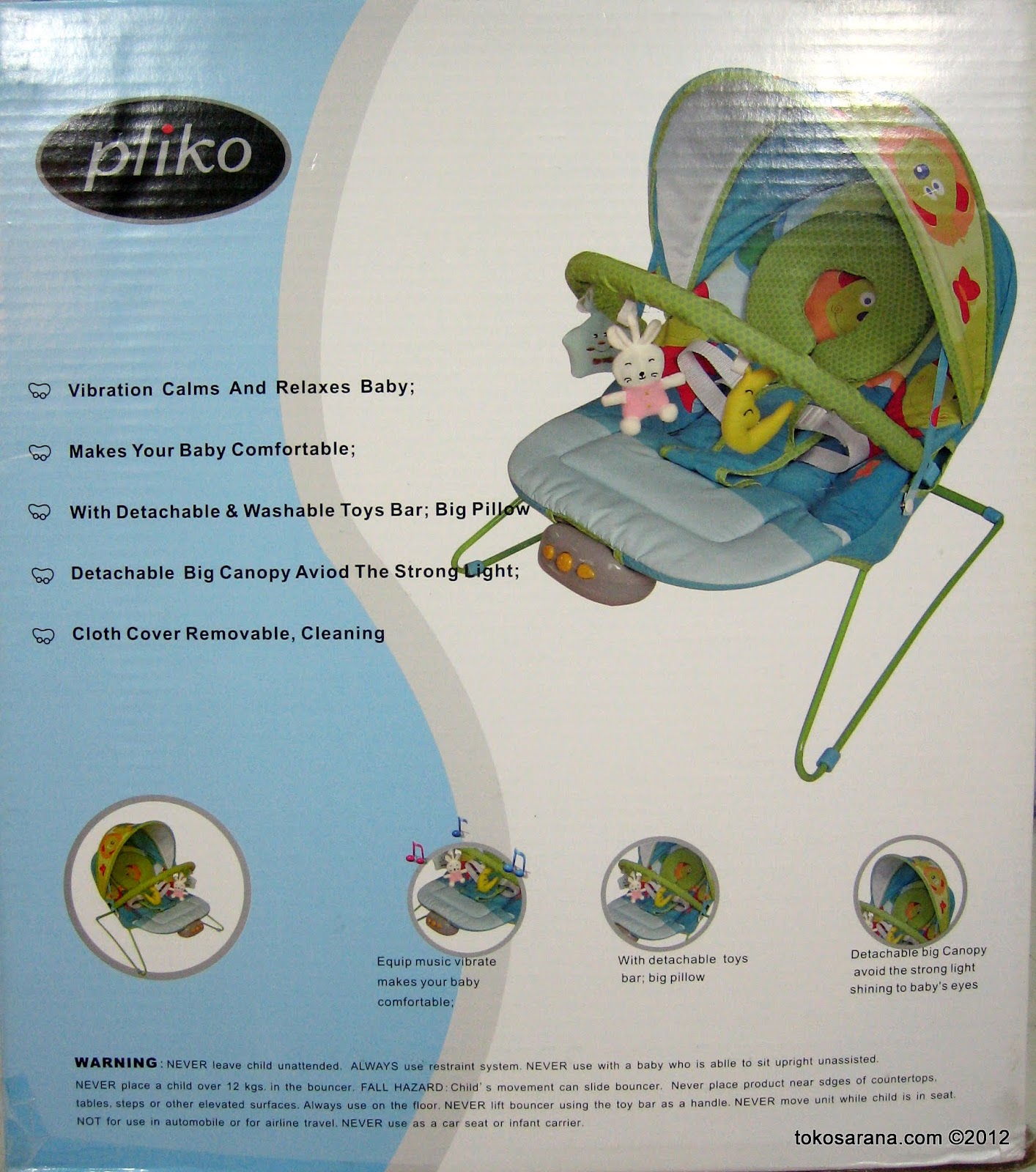 Baby Bouncer Pliko PK207 Music Vibrate dan Canopy News Untuk Anak Anda