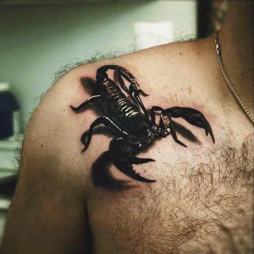 realistic black scorpion tattoo design
