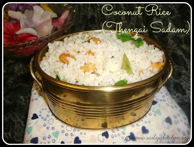 Coconut Rice recipe,Thengai Sadam recipe,South Indian Coconut Rice Recipe / Thengai Sadam Recipe / Kobbari Annam Recipe