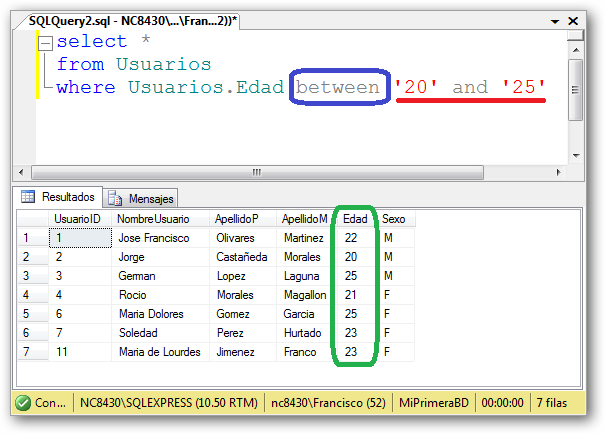 SQL Basico: Between & Not Between
