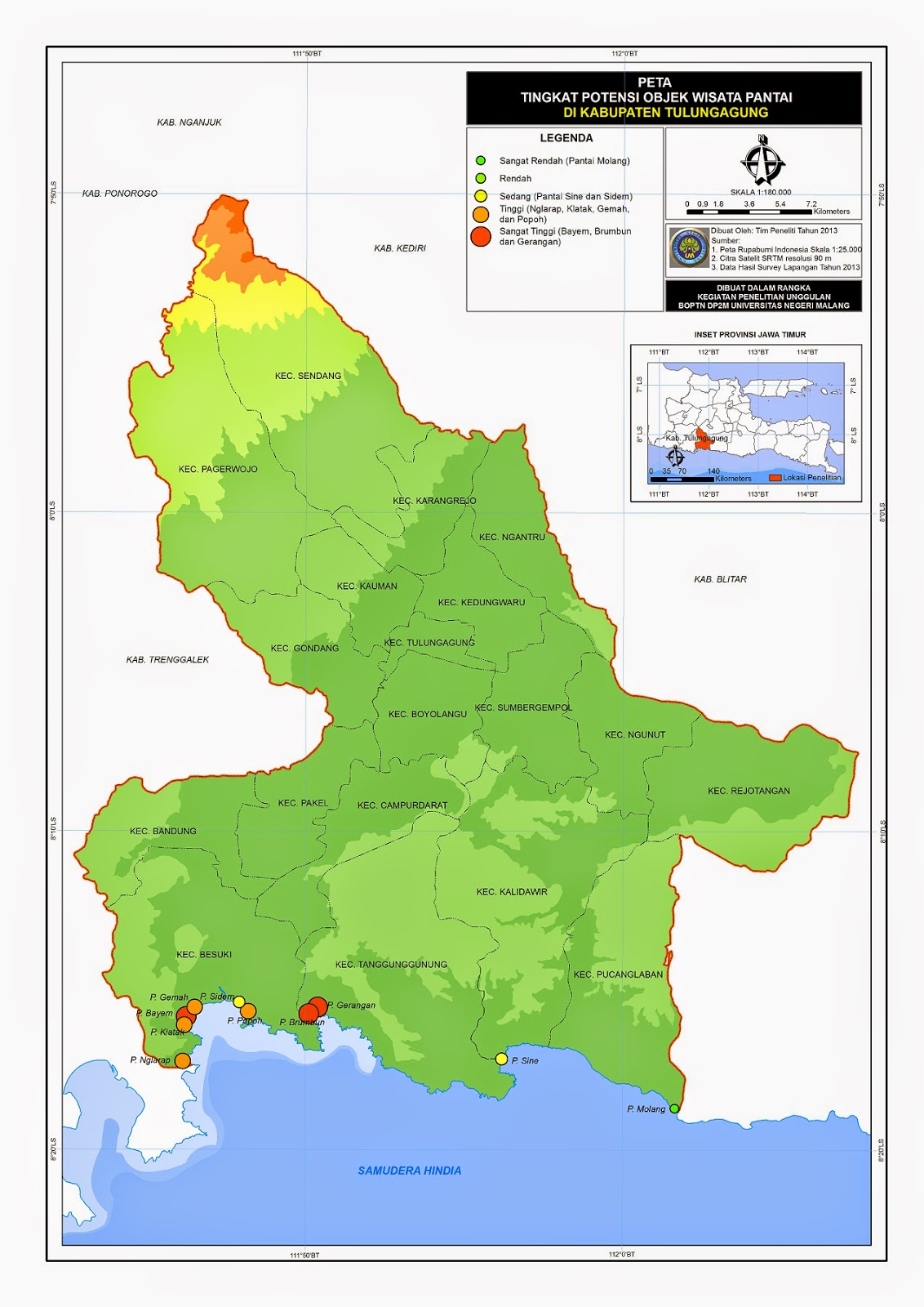  Peta  Kota Peta  Kabupaten Tulungagung