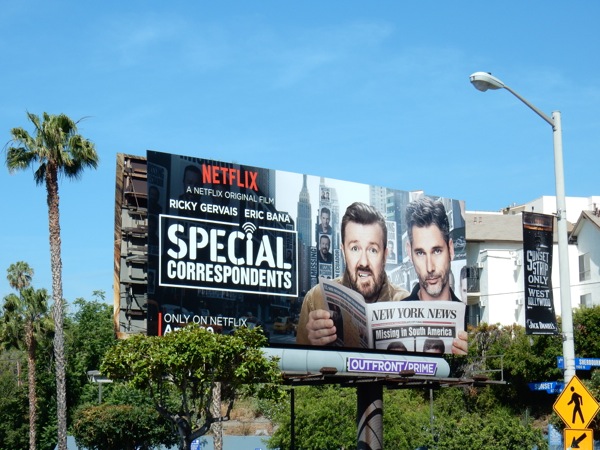 Special Correspondents Netflix film billboard Special Correspondents Netflix film billboard