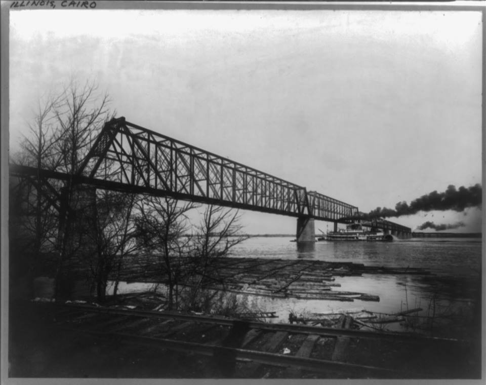 Industrial History 1889 IC Bridge over Ohio river at Cairo, IL