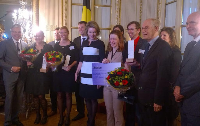 Queen Mathilde of Belgium attends the presentation of the Belgian Beauty Award at the Château Val Duchesse in Auderghem