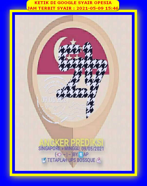 Syair Sgp Hari Ini Minggu 9 Mei 2021 Opesia Official