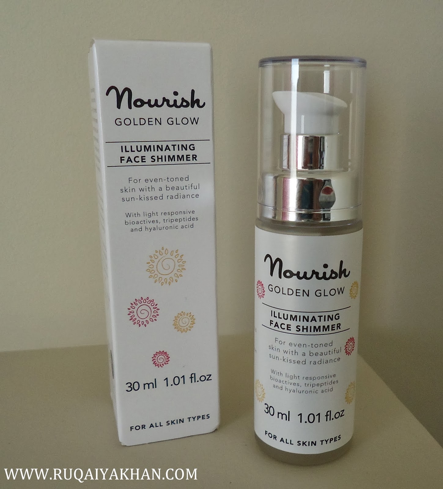 Ruqaiya Khan Nourish Golden Glow Illuminating Face Shimmer Review and