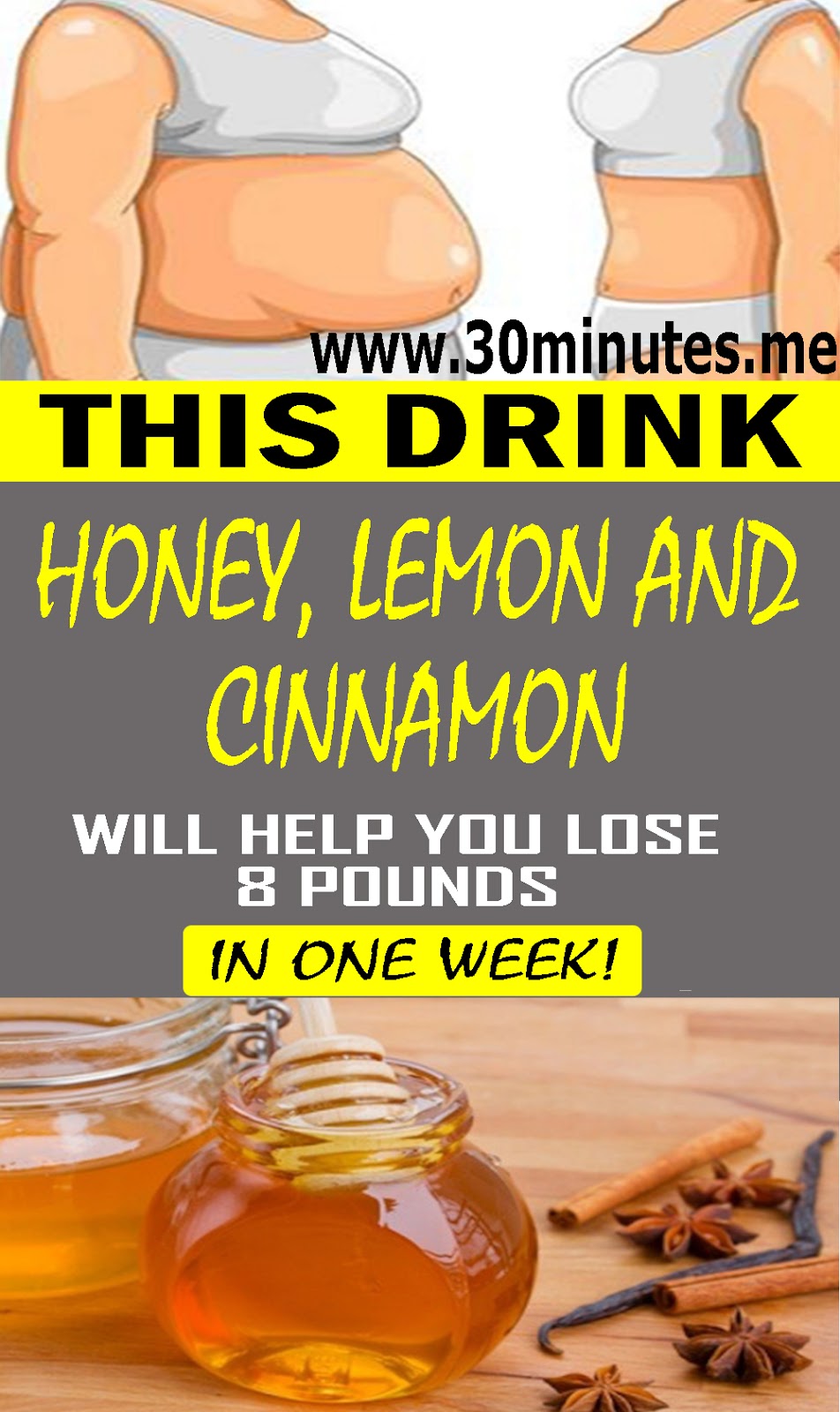 This Honey, Lemon, and Cinnamon Drink Will Help You Lose 8 Pounds in