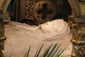 The tomb of Saint Catherine of Siena can be seen inside the Basilica of Santa Maria Sopra Minerva in Rome