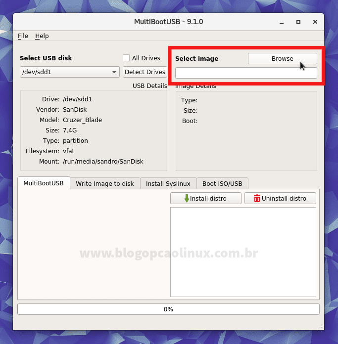 Procure pela imagem ISO a ser utilizada e selecione-a Procure pela imagem ISO a ser utilizada e selecione-a