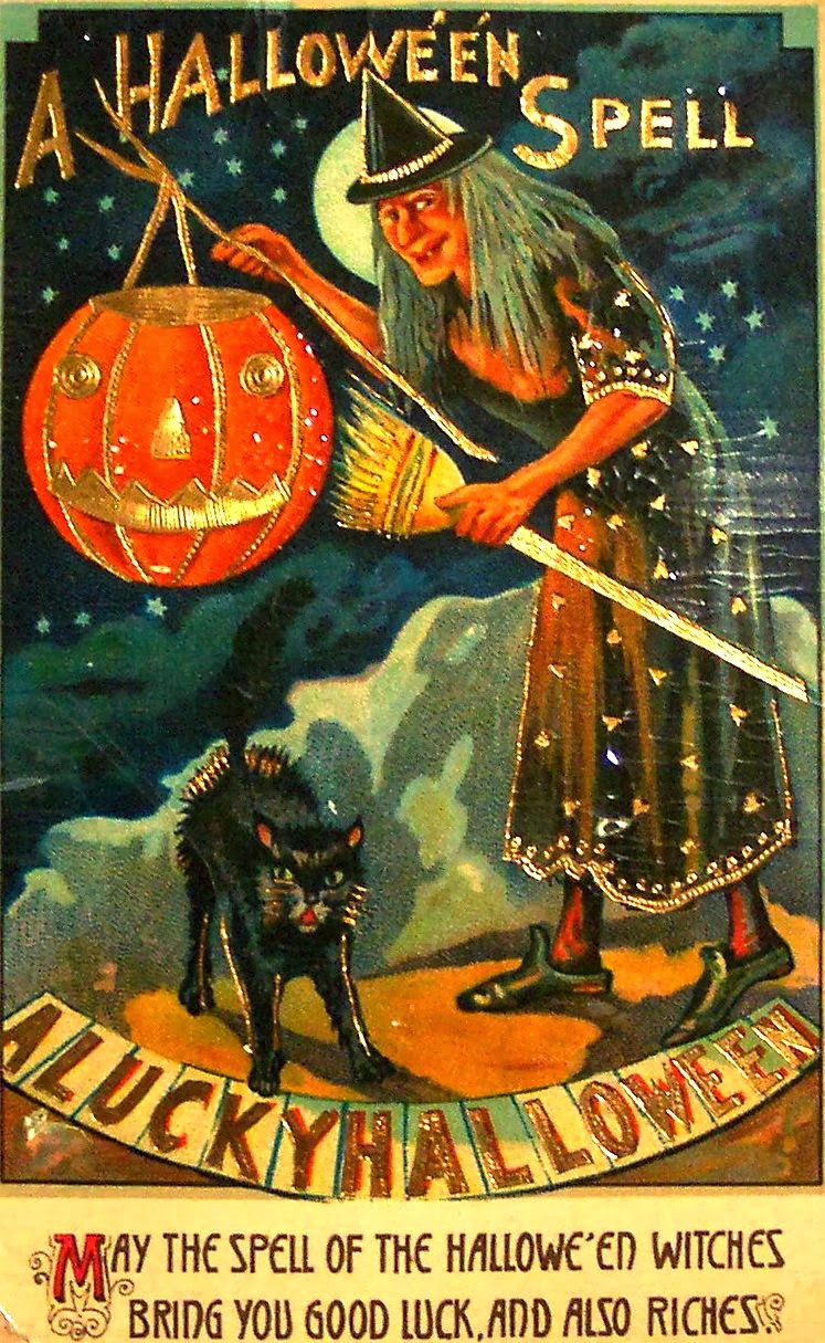 Vintage Halloween Witch Postcards From the 1900s Vintage Everyday
