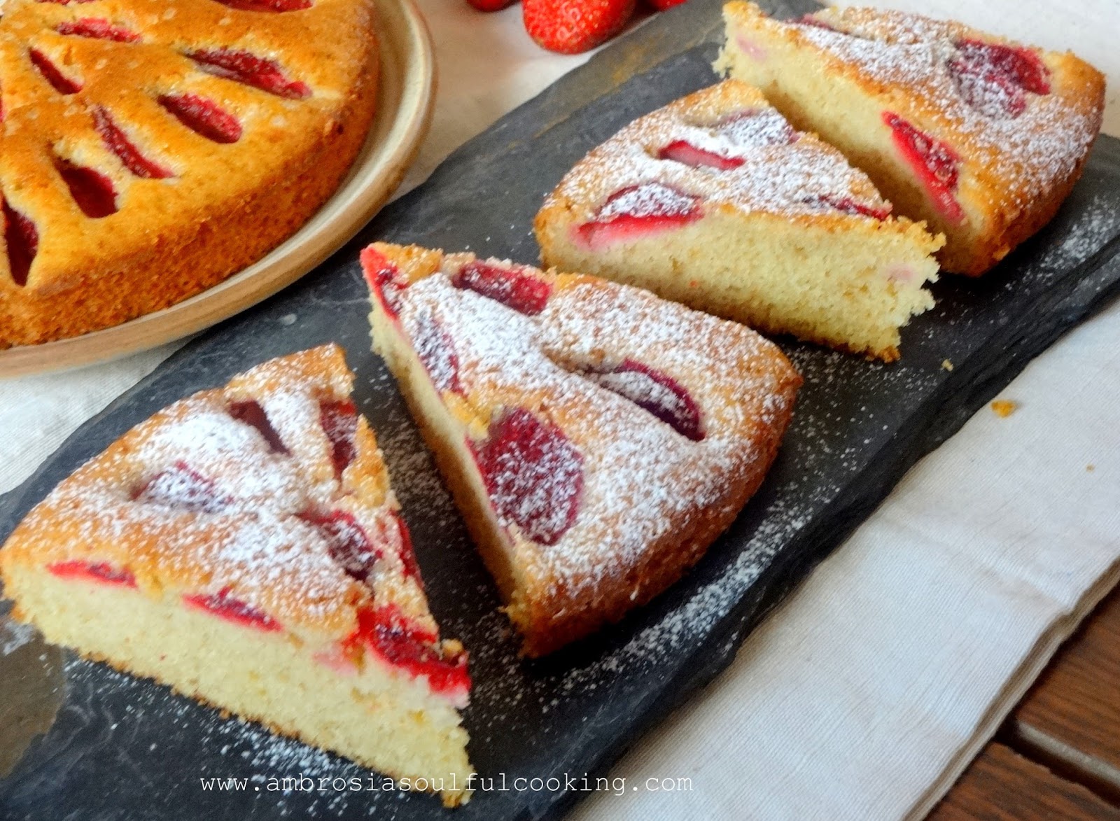 Whole Grain Fresh Strawberry Cake Ambrosia