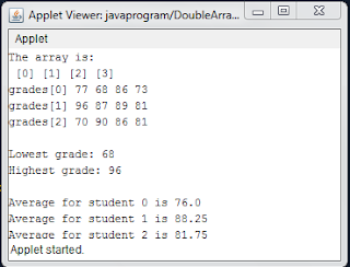 Double Array in java programming languge