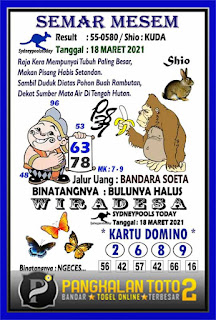 Syair Dari Opesia Ws Sdy 18 Maret 2021