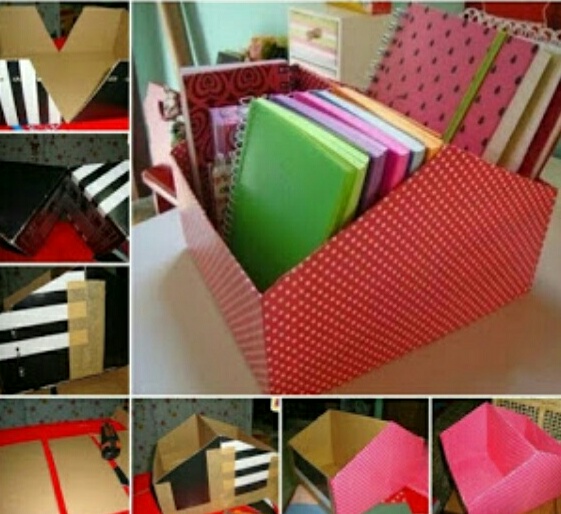 Cara cerdas Membuat Tempat Buku Dari Kardus Sepatu atau Cara cerdas Membuat Tempat Buku Dari Kardus Sepatu atau