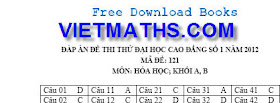 dap an de thi thu dh mon hoa khoi a b nam 2012 lan 1