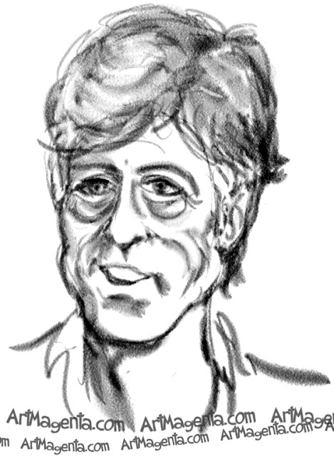 Robert Redford caricature cartoon. Portrait drawing by caricaturist Artmagenta