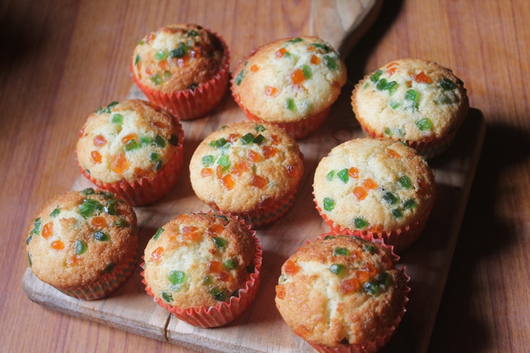 Vanilla Tutti Frutti Muffins | Bakery Style Muffins Recipe