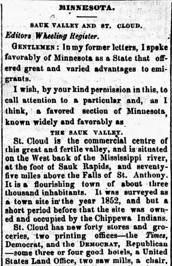 HESCH HISTORY St Cloud, Minnesota, in 1866