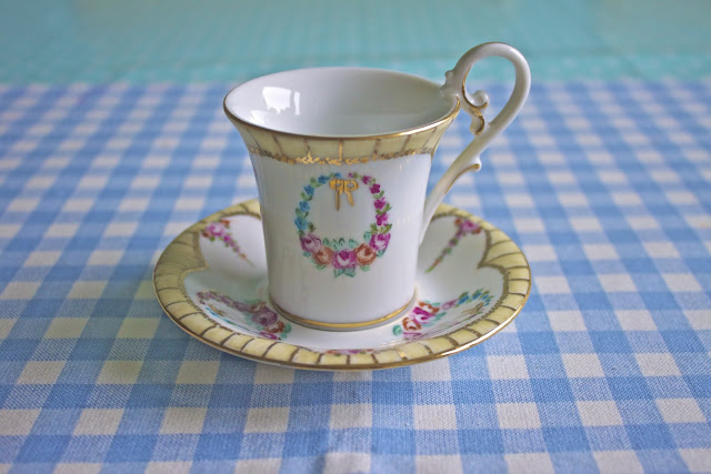 hand painted porcelain, cup and saucer