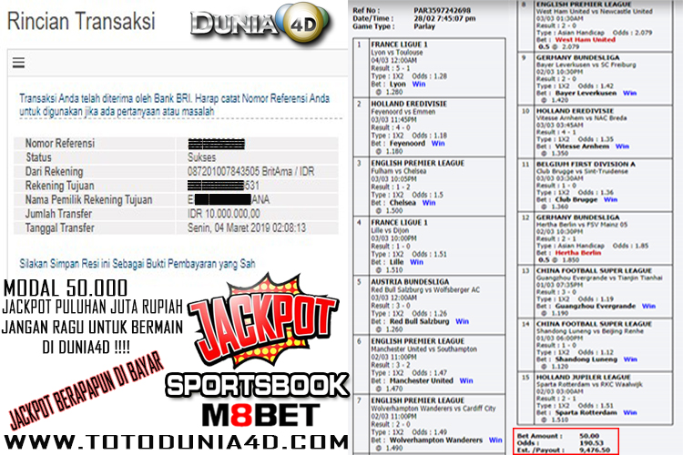 KEMUDAHAN MENANG BERMAIN DI SPORTSBOOK KAMI DENGAN MODAL 50RB BISA MENDAPATKAN JACKPOT JUTAAN RUPIAH !!! BURUAN JOIN SEKARANG !!! KEMUDAHAN MENANG BERMAIN DI SPORTSBOOK KAMI DENGAN MODAL 50RB BISA MENDAPATKAN JACKPOT JUTAAN RUPIAH !!! BURUAN JOIN SEKARANG !!!