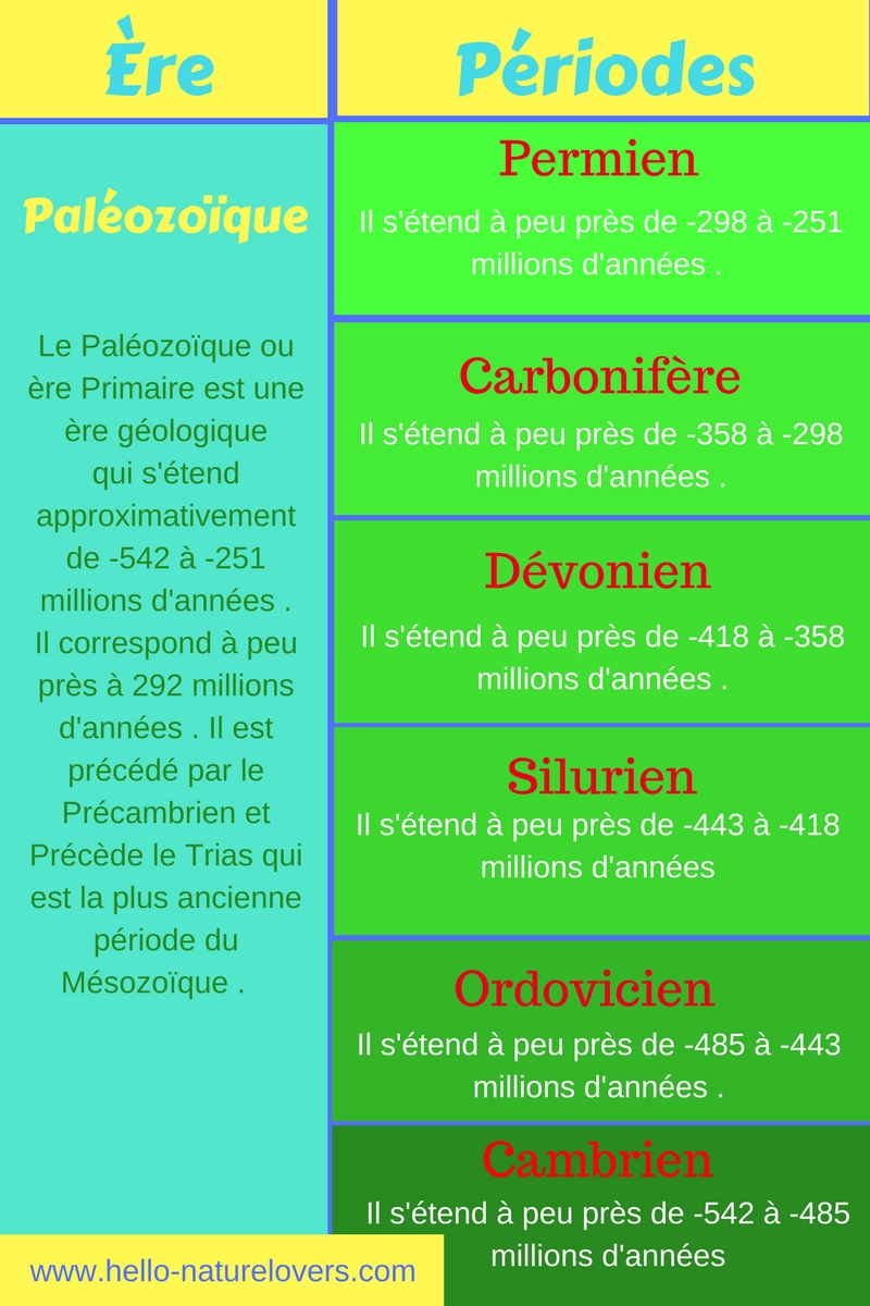 Le Paléozoïque, l'Ère géologique délimité par le Précambrien et le Trias. -  NatureLovers