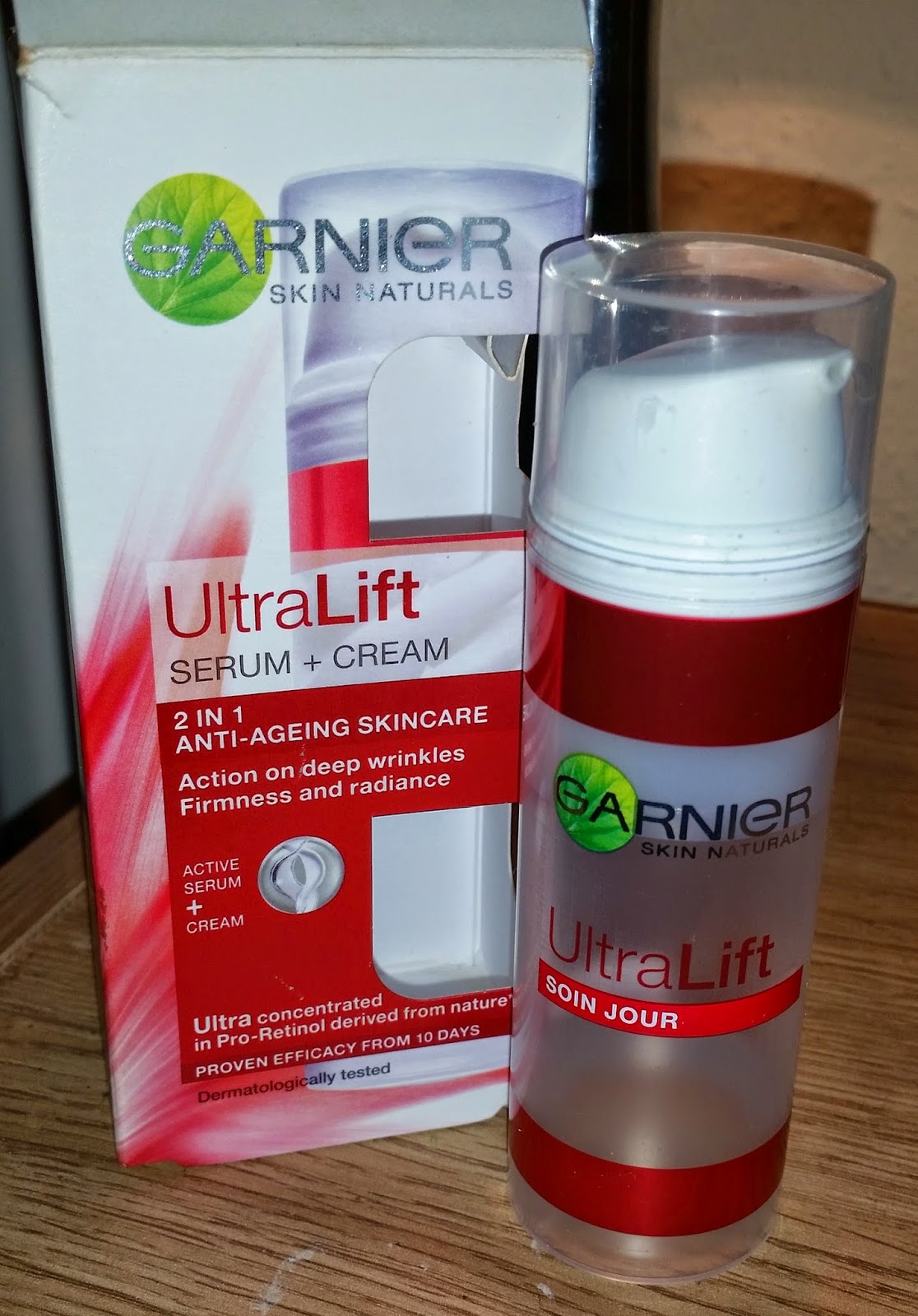 garnier ultra lift 2 in 1 serum and cream review