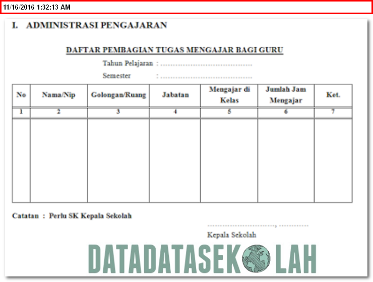 Contoh Buku Ekspedisi Surat Administrasi Kepala Sekolah