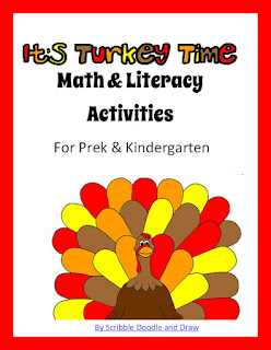 thanksgiving literacy and math activites for kindergarten and preschool