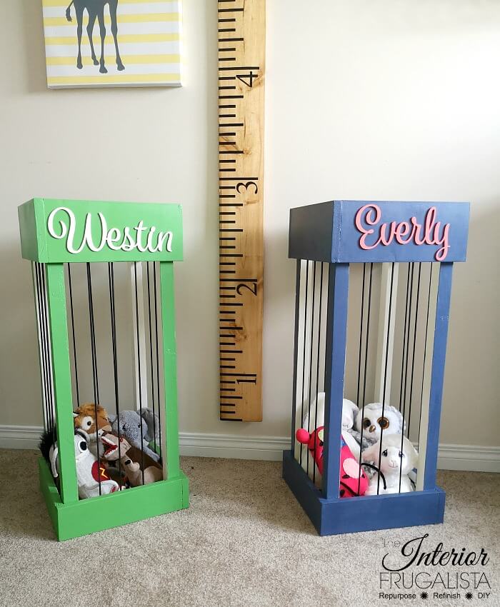 These DIY Stuffed Animal Zoos are a cute idea for kids rooms to keep their stuffies corralled in one place, a great gift idea that is simple to make.