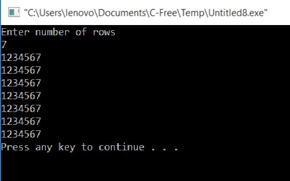All C Programs: Numerical Pattern Programs in C